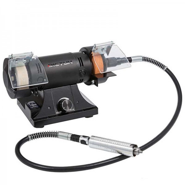 DICTUM Mini Double-wheeled Grinder DS 75 incl. Flexible Shaft and Handpiece Dictum Sharpening