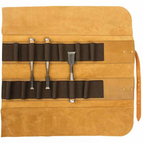 Leather Tool Roll Deluxe, 12 Pockets GL Chisels