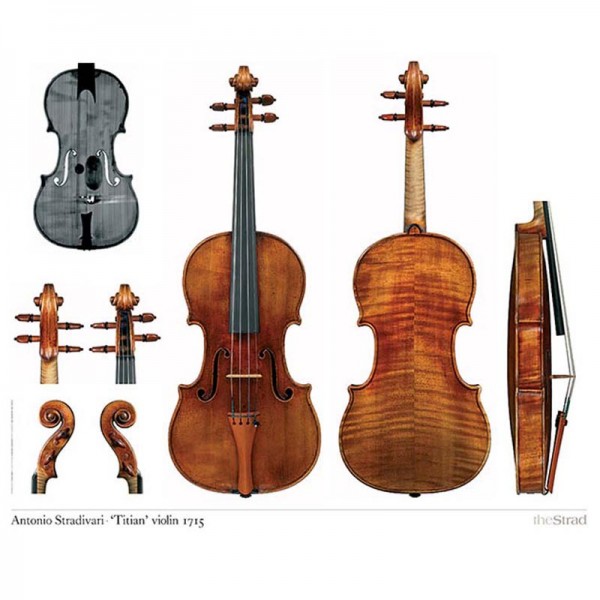 Poster The Strad, violino, Antonio Stradivari, "Titian" 1715 The Strad Libri & Poster