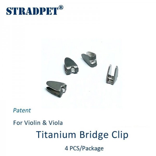 TITANIUM Bridge Clip for Cello, 4 PCS SET Stradpet Bridges