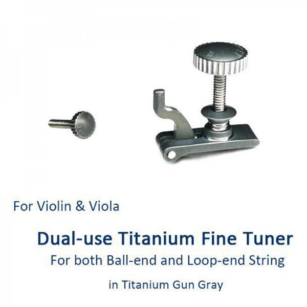 Fine Tuner Titanium Violin Loop and Ball, Gun Gray. Stradpet Violino