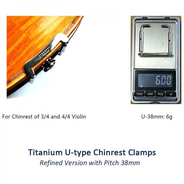 U - Type Titanium STRADPET Chinrest Screws - Bright - Violin - 38 mm Stradpet Home