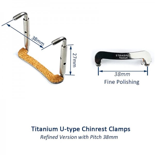 U - Type Titanium STRADPET Chinrest Screws - Bright - Violin - 38 mm Stradpet Home