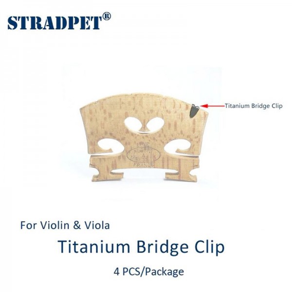 TITANIUM Bridge Clip for Violin/Viola, 4 PCS SET Stradpet Bridges