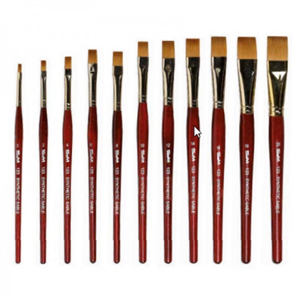 SEM Synthetic Marten Brush 10mm Flat Tip series 123 GL Brushes