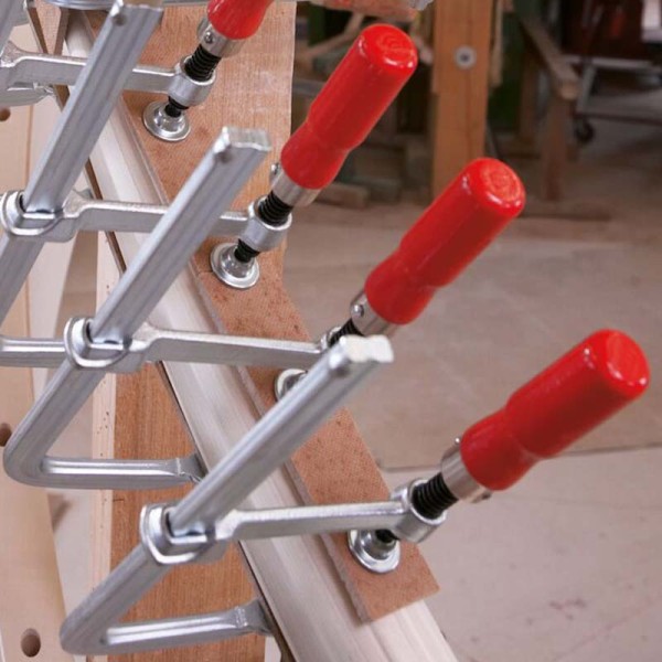 All‑steel Bessey classiX GS clamp with wooden handle Bessey Clamps