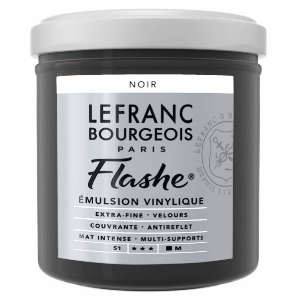 Acrylic Paint FLASHE 125ml BLACK Lefranc & Bourgeois Colouring & Varnish