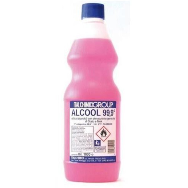 Pink Denatured ethyl alcohol 99.9°, 1 lt Italchimici Solvents & Oils