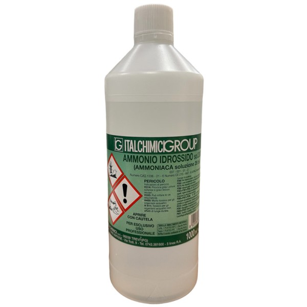 Pure Ammonia 28BE, 30/33%, 1 liter Italchimici Solvents & Oils