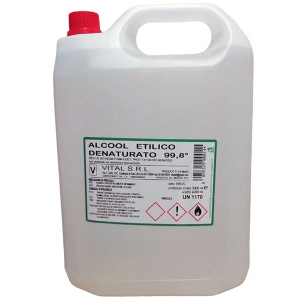 Alcool Etilico Denaturato 99,8° - 5 lt GL Solventi & Oli