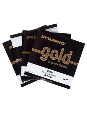 Pyramid Gold MUTA Cello 3/4 Corde per Violoncello 3/4 a 1/2 Pyramid Strings